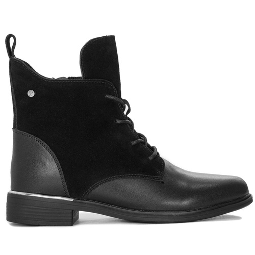 Filippo Black Women's Leather Warmed Boots