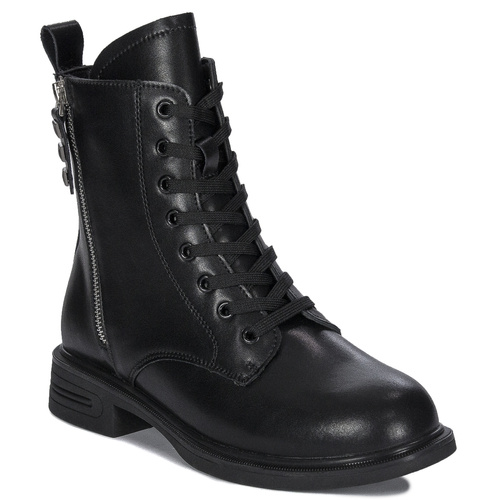 Filippo Black Women's Leather Warmed Boots