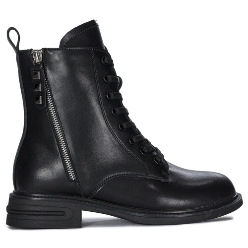 Filippo Black Women's Leather Warmed Boots