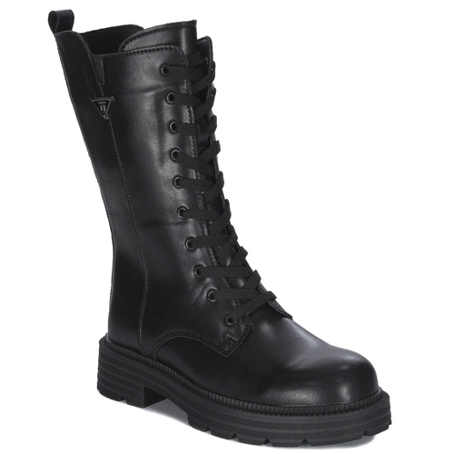 Filippo Black Women's Leather Warmed Boots