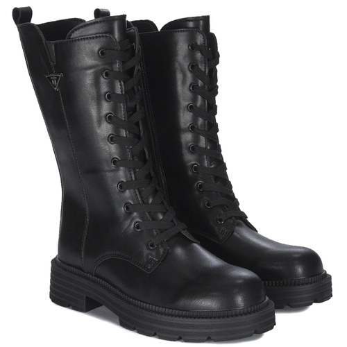 Filippo Black Women's Leather Warmed Boots