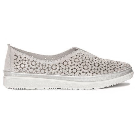 Filippo DP1400-20 Silver Flat Shoes