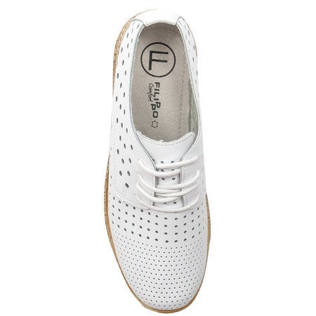 Filippo DP2162-21 WH White Flat Shoes
