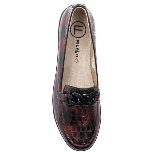 Filippo DP4128-22 BG Burgundy Flat Shoes