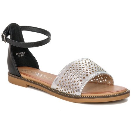 Filippo DS2102-21 SI BK Silver Black Sandals