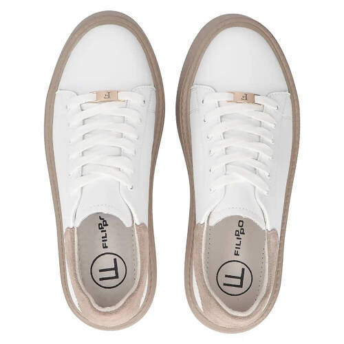 Filippo Leather White Low Shoes