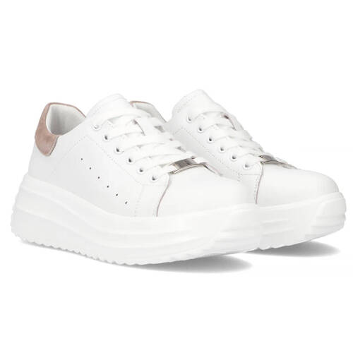 Filippo Leather White Low Shoes