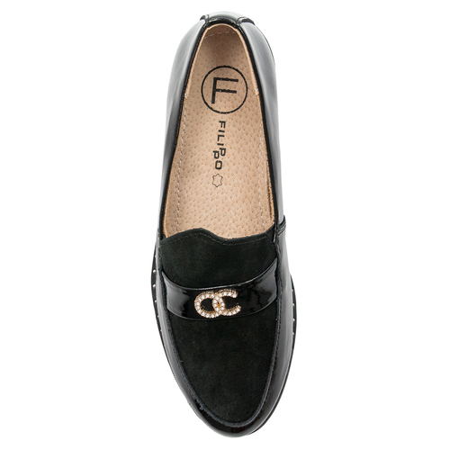 Filippo Shoes Leather Lacquered Black