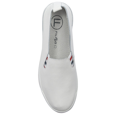 Filippo White Flat leather shoes