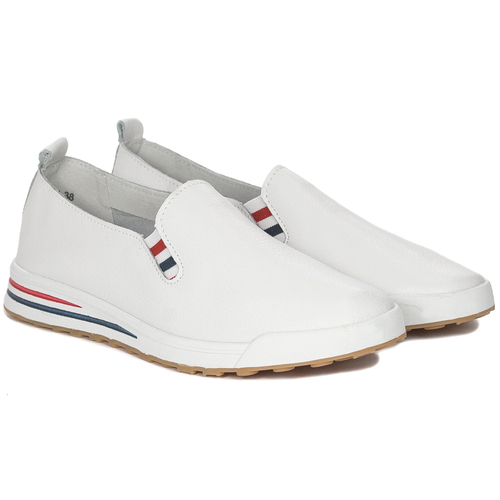 Filippo White Flat leather shoes