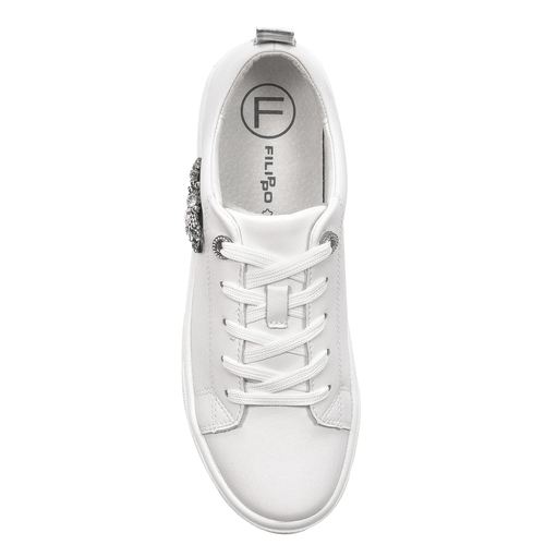 Filippo White Leather Sneakers