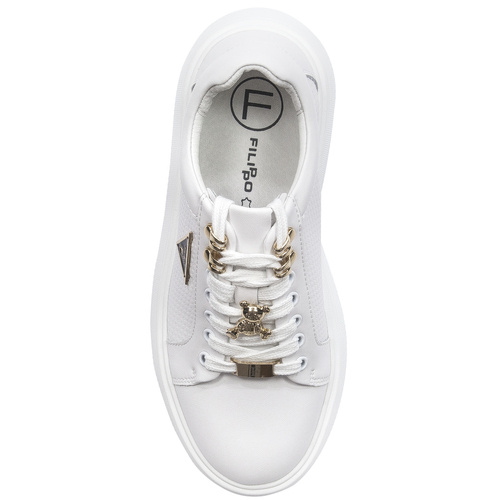 Filippo White Leather Sneakers