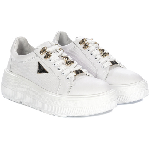 Filippo White Leather Sneakers