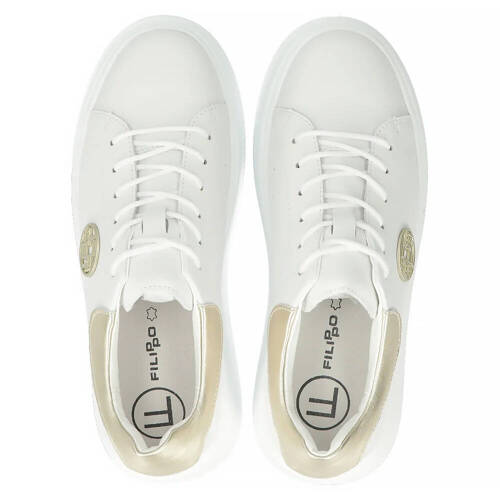 Filippo White Leather Sneakers