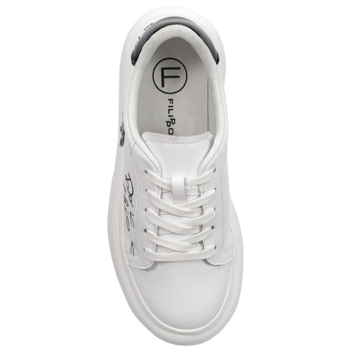 Filippo White Leather platform Sneakers