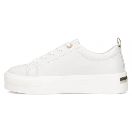 Filippo White leather women's shoes with Heart