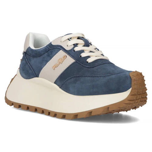 Filippo Women's Blue Leather Sneakers