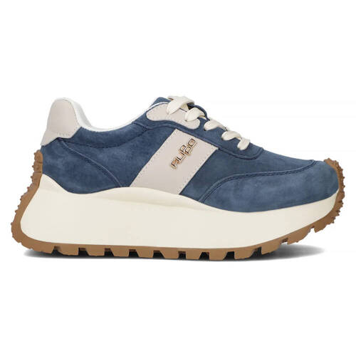 Filippo Women's Blue Leather Sneakers