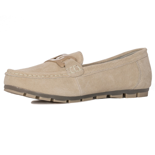 Filippo Women's Moccasins Leather Nubuck Beige