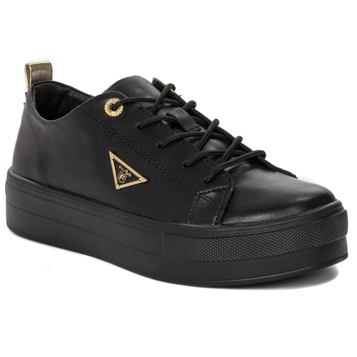 Filippo black leather women's shoes