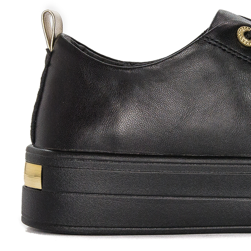 Filippo black leather women's shoes