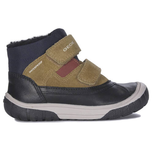 GEOX Children's Boys' insulated Velcro boots Black Curry