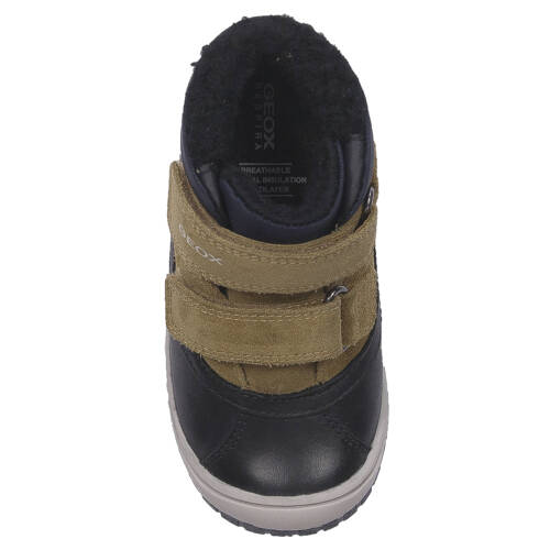 GEOX Children's Boys' insulated Velcro boots Black Curry