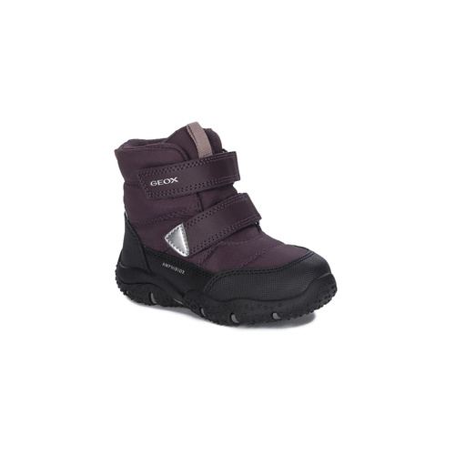 GEOX Children's Boys' insulated Velcro boots Burgundy Black