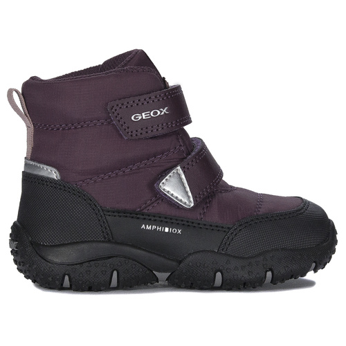 GEOX Children's Boys' insulated Velcro boots Burgundy Black