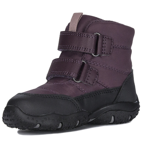 GEOX Children's Boys' insulated Velcro boots Burgundy Black