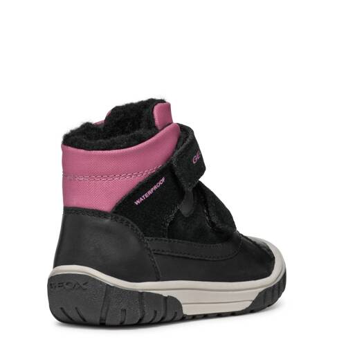 GEOX Children's Girls' insulated Velcro boots Black/Fuchsia