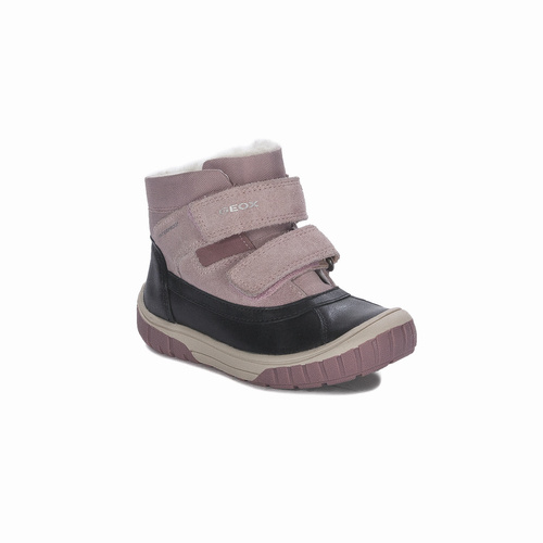 GEOX Children's Girls' insulated Velcro boots Black/Rose