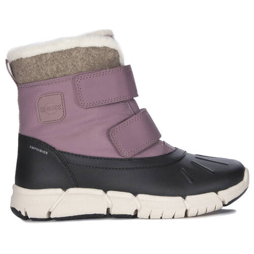 GEOX Children's Girls' insulated Velcro boots DK Rose Black