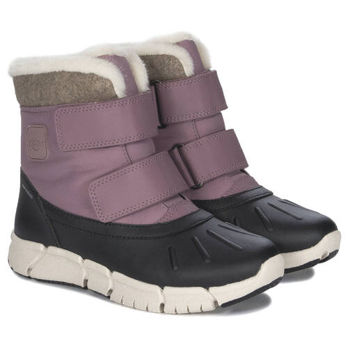 GEOX Children's Girls' insulated Velcro boots DK Rose Black