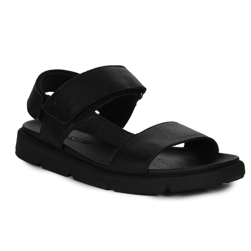 GEOX Men's leather Sandals Cow Lea Black