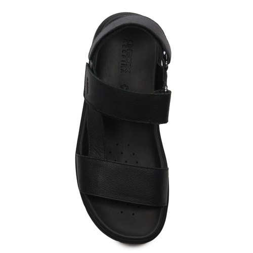 GEOX Men's leather Sandals Cow Lea Black