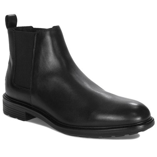 GEOX Men's leather black boots