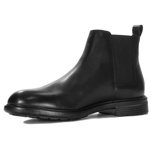 GEOX Men's leather black boots