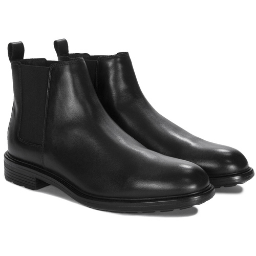 GEOX Men's leather black boots