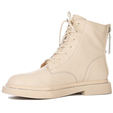 GOE II2N4015 Beige Lace-up Boots