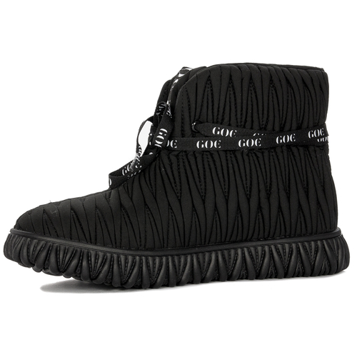 GOE Women's platform leather Black boots 