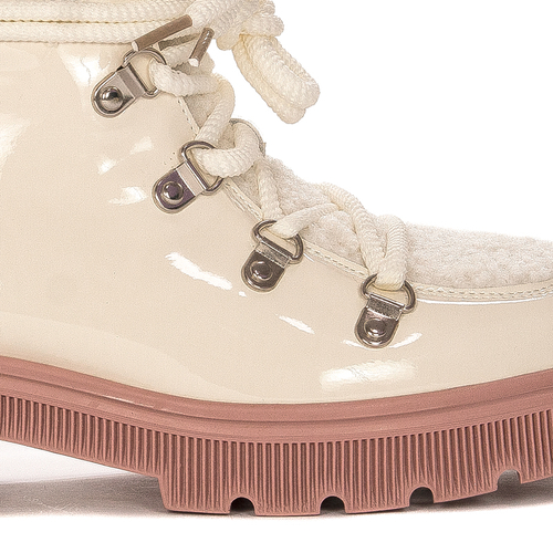 GOE Women's platform leather white/ivory boots 