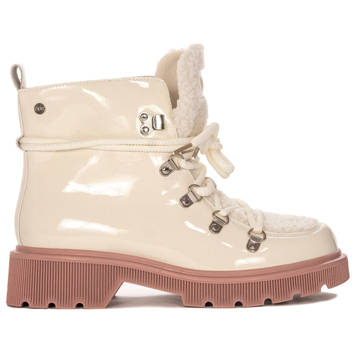 GOE Women's platform leather white/ivory boots 