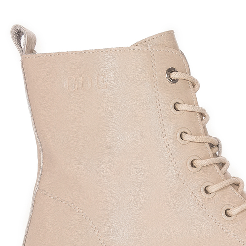 GOE Women's warm leather beige boots