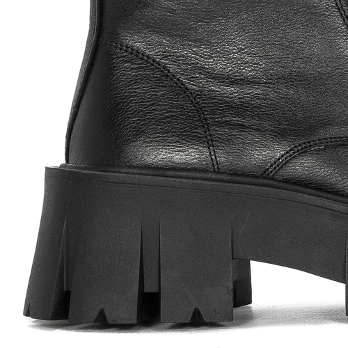 GOE Women's warm leather black women's boots