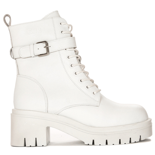 GOE Women's warm leather white boots