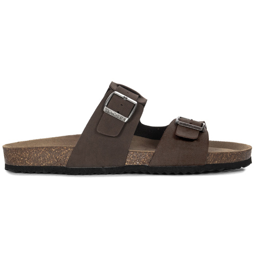 Geox Men's Leather Flip Flops Brown