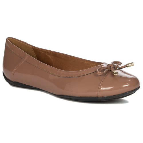 Geox Women's lacquered ballerinas with bow Nude