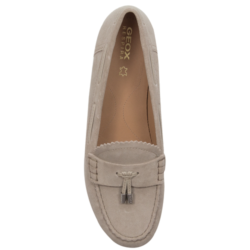 Geox Women's leather moccasins beige Lt Taupe