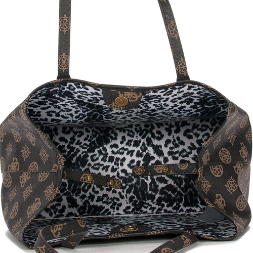 Guess Vikky Large Tote Mocha Logo shopper bag with a sachet 2in1